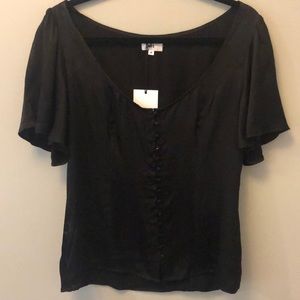 LPA loop button vegan silk blouse